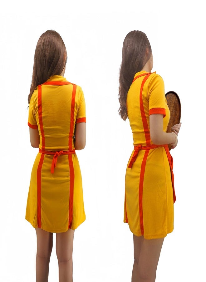 CosplayStudio Women Waitress Costume Waiter Dress Halloween Costume Yellow Uniform Party Halloween Cosplay Dress (S) - Image 2
